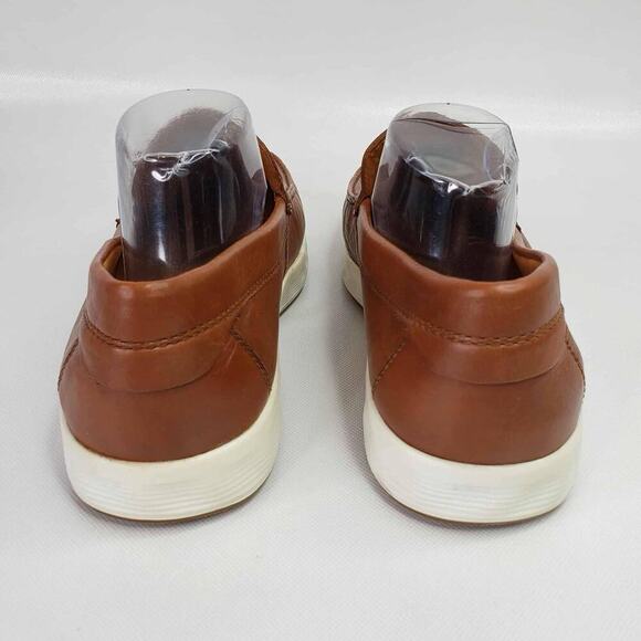 ECCO Lite Moc Mens Leather Moccasin Size 42 US 8 Brown Leather Slip On - Picture 3 of 8